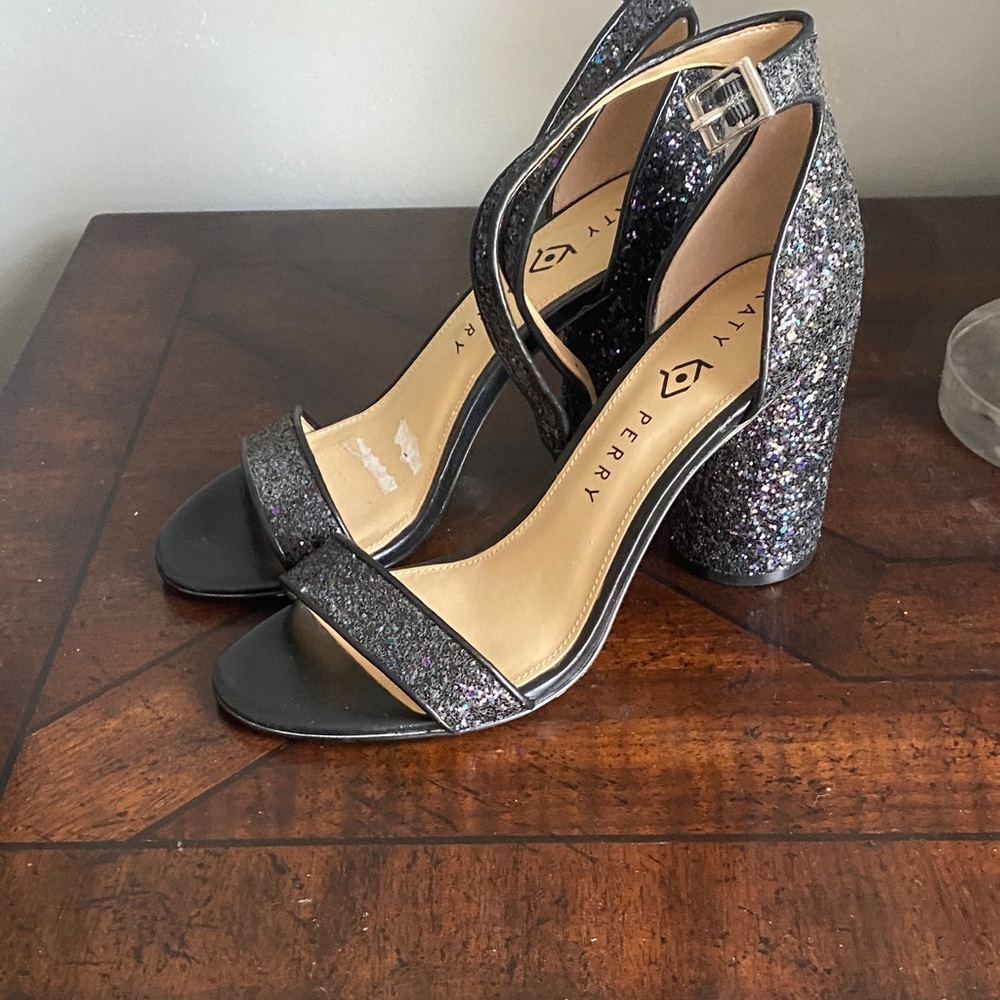 Katy Perry Collections Sparkling Black Block Heels
